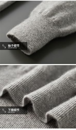 Men's Cashmere Sweater Lapel Knitted Pullover Lightweight Warm Long Sleeve Pullover Slim Fit High Collar Sweater 6