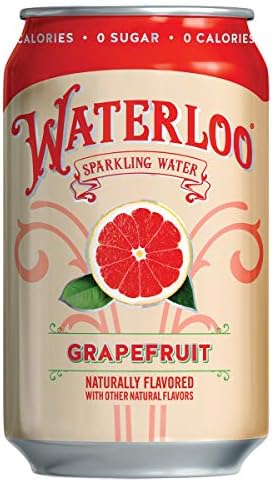 Waterloo Sparkling Water, Grapefruit Naturally Flavored, 12 Fl Oz Cans, Pack of 12 | Zero Calories | Zero Sugar or Artificial Sweeteners | Zero Sodium