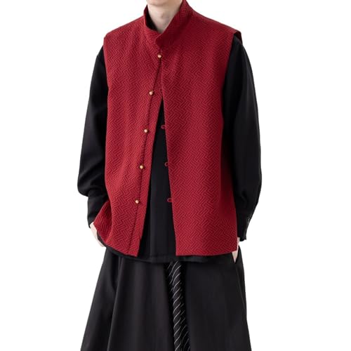 Gilet style chinois ample en jacquard homme sans manches idéal pour vos sorties culturelles