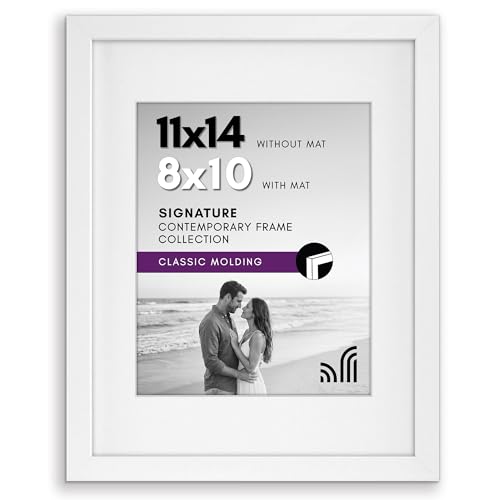 Americanflat 11x14 Picture Frame with Shatter-Resistant Glass - Use as 8x10 Frame with Mat or...