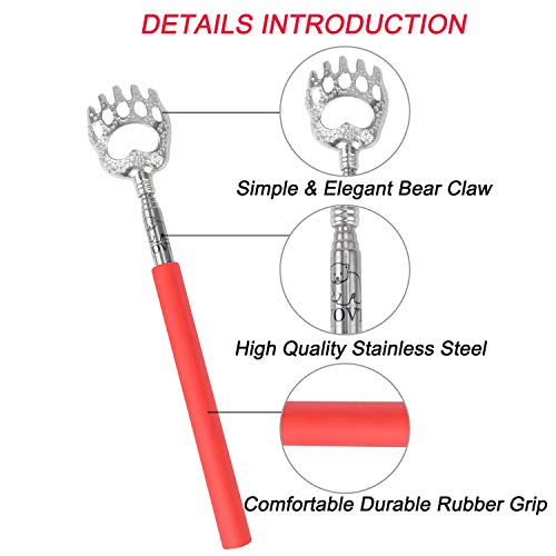 Image of WOVTE Bear Claw Rose Telescopic Back Scratcher