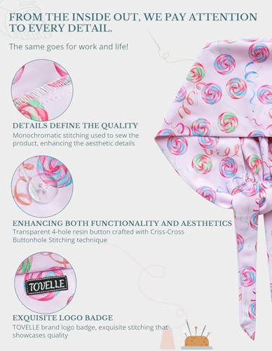 Image of Scrub Caps for Women with Buttons, Classic Surgical Caps
