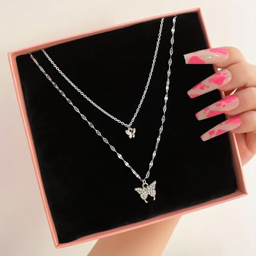 Image of Shining Diva Fashion 4 Pcs Stylish Silver Plated Necklace Jewellery Set for Women Pendant Necklace Gifts for Girls (16474np)