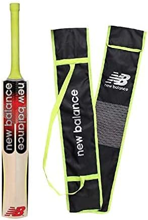 NB New Balance TC 360 Kashmir Willow Cricket Bat Full Size for Senior - Men Thick Edges Light Weight Non Slip Handle with Extra Grip & Free Cover