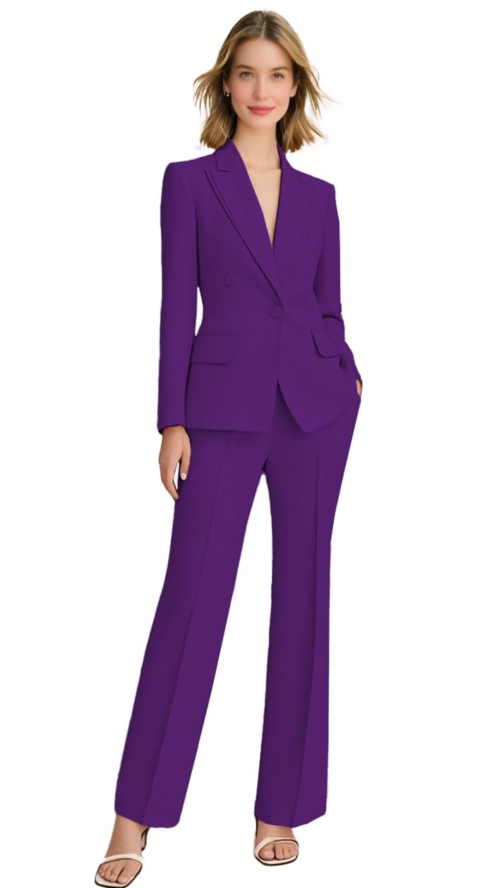 2 Pieces Women Business Suit for Work Slim Fit Pant Suits for Women Dressy
