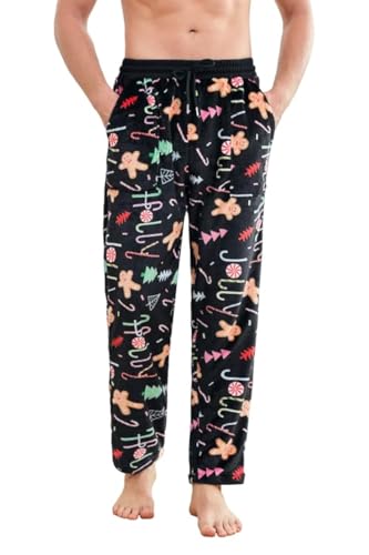 Karlywindow Mens Christmas Pajama Pants PJ Graphic Lounge Pants Sleep Bottoms Casual Drawstring Elastic Waist Sleepwear