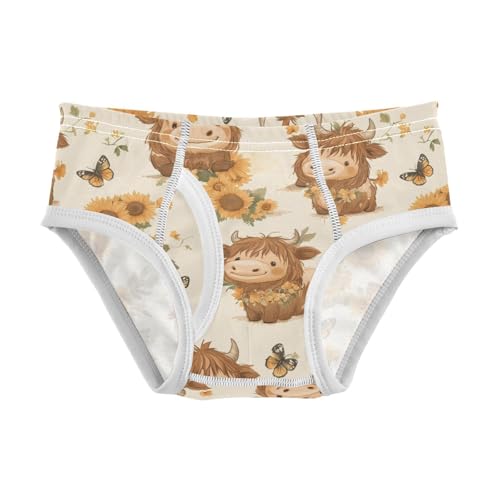 Cute Highland Cow Sunflower Toddler Boy's Underwear 2T 202c0107