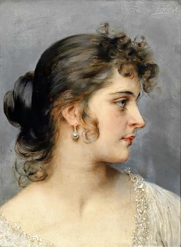Affiche portrait de dame Eugène De Blaas 60x90cm décoration murale