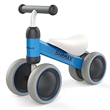 Bammax Baby Balance Bike, Baby Bike for 1 Year Old Baby Walker Toddler Bike Kids Bicycle Ride Toys for 9 Months - 24 Months Boys Girls No Pedal 4 Wheels Baby First Birthday Gift Bike