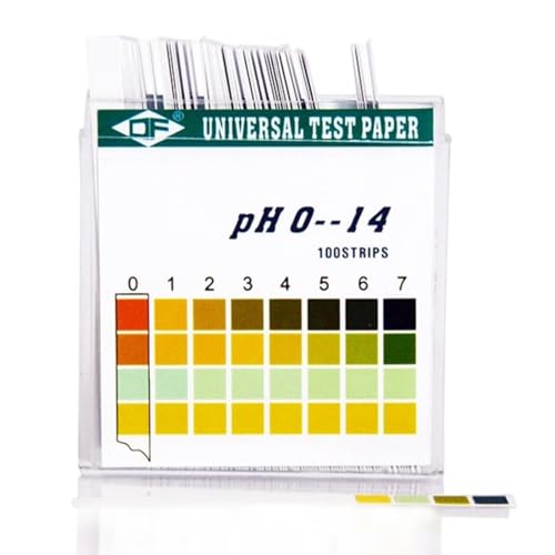 XUKZIMA Kit de tiras de prueba, 100 reactivas pH y orina para la medición de la acidez corporal, aplicación universal (pH 0 14), prueba para saliva, jabón, líquidos, agua, laboratorio, y pH piscina