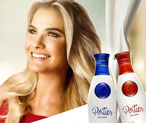 Portier Brazilian Keratin Straightening Exclusive Blowout Hair Progressive Brush VIP Shampoo & Mask (Formol Free) 1 L of Each - Image 2