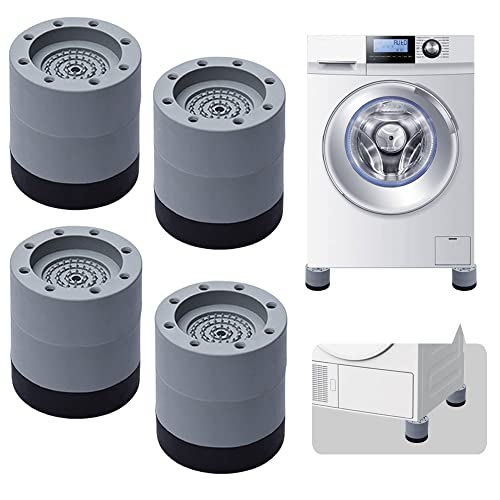 8 Piezas Almohadillas Antivibración Lavadora Tacos de Goma Patas de Antiruido para Secadora Nevera Soporte de Goma Amortiguador Antideslizantes Universal (Gris, 6cm) Cover