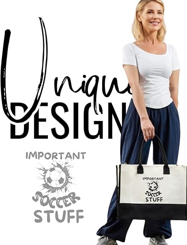 Image of InnoBeta Soccer Gifts Canvas Tote Bag - Important Soccer Stuff