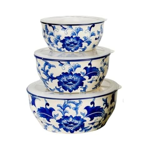 Euro Ceramica Blue Garden Bowl Set Cover