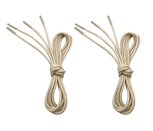 Image of VSUDO Waxed Round Dress Shoelaces, 1 /8 inch Thick Shoe Laces for Oxford or Dress Shoes (2 Pairs)