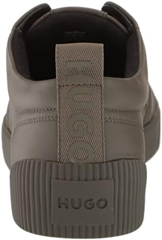 HUGO Mens Contrast Logo Lace Up Nylon Sneaker, Pine Green, 12 US | Image 2