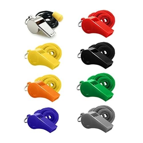 Set de 8 silbatos deportivos con cordón miniatura 1