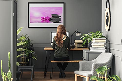 Photo murale salon et chambre affiche avec cadre 70x50 fleurs rose