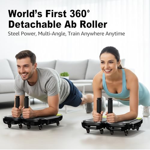Upgrade Ab Roller Wheel Detachable Abdominal Wheel With 360° for Core Workout, Multi-Directional Abs Roller Board For Full body exercise Home Gym of All Fitness Levels, Ab Trainer with 8 Wheels - Image 3