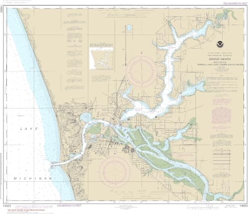 NOAA Chart 14933-Grand Haven, Including Spring Lake and Lower Grand River - Water-Resistant - by East View Geospatial