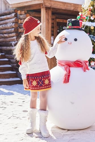 Image of Arshiner Kid Girls Crew Neck Lantern Sleeve Sweater Cute Jumper Top Pullover Outwear 5-13 Years