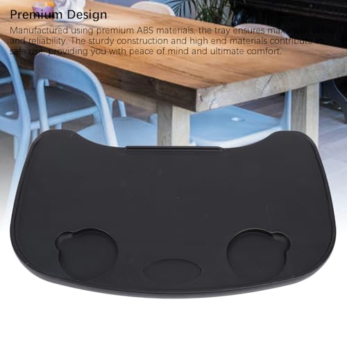 Thicker Stable Tray Table for Wheelchair, Larger Eating Aid Board with Lap Desk, Portable Wheelchair Dining Table Board for Home Elderly (Black)