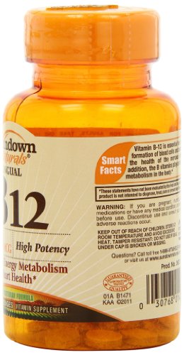 sundown high potency sublingual b12 5000 mcg 30 tablets pack of 3