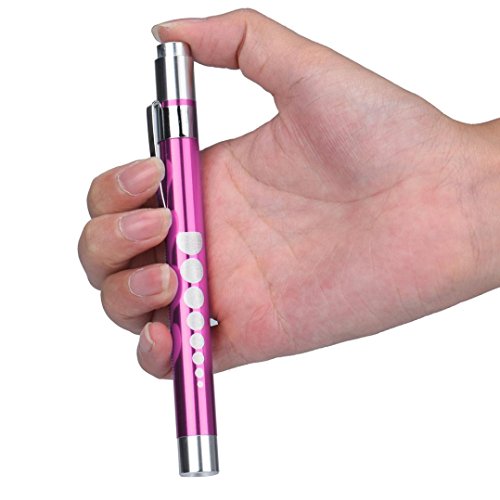 Exteren LED Flashlight, Medical First Aid LED Pen Light Flashlight Torch for Doctor Nurse EMT Emergency (Pink)