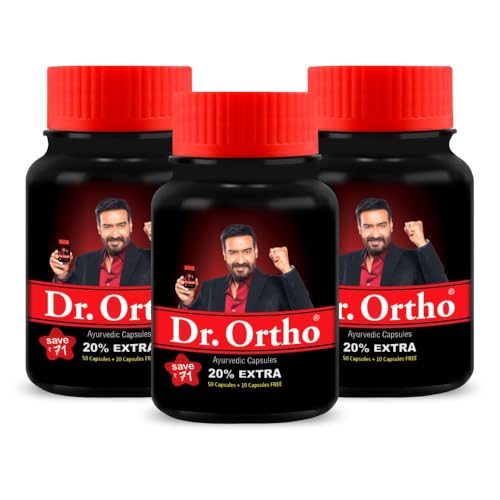 Image of Dr.Ortho Ayurvedic Pain Relieving Capsule For Joint,Neck,Knee And Muscle Pain | Ayurvedic Remedy Effective Result And Reduces Muscle Stiffness - 60 Capsule(Pack Of 3)