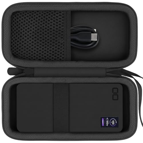 (ケースのみ)CIO SMARTCOBY Pro CABLE 100W 20K モバイルバッテリー ケーブル内蔵 大容量 20000mAh ?CIO-MB100W2C1A-20K-C専用収納ケース,ブラック-Khanka
