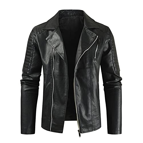 Veste en cuir synthétique homme contre le vent frais de mi-saison XXL