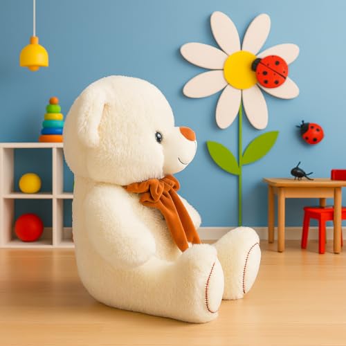 Image of ZEXSAZONE Toy Cute Rainbow Colored Huggable Teddy Bear | 32 cm | Plushie Soft Toys for Kids | Plush Soft Toys for Baby Boys and Girls Kids - Teddy | Best Valentine Gift (Cream)