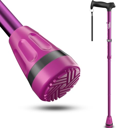 HealthBazaar Bastón de Marcha Todo Terreno, Bastones Plegables para Hombres y Mujeres, Ligero, Ajustable, con amortiguación, para Personas Mayores y Adultos (Púrpura) HealthBazaar Bastón de Marcha Todo Terreno, Bastones Plegables para Hombres y Mujeres, Ligero, Ajustable, con amortiguación, para Personas Mayores y Adultos (Púrpura)