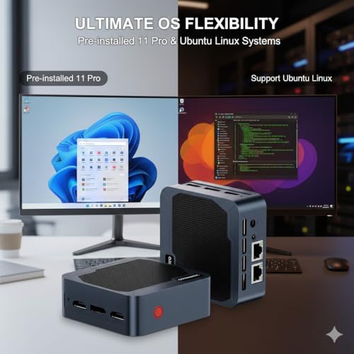 Image of C2 Neo N95 Mini PC Dual LAN, 12GB LPDDR5 RAM 512GB SSD Mini Computers, 4K Triple Display /HDMI2.0 /DP /USB-A 3.2 /WiFi 5 /BT 5.0, Home /Office /Business