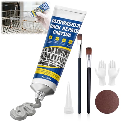 JAOJAO Dishwasher Rack Repair Coating Dishwasher Rack Repair Kit Strong Waterproof Protection High and Low Temperature Resistant Safe Formula for Dishwashers and Vinyl Rack Restoration 50ml Grey