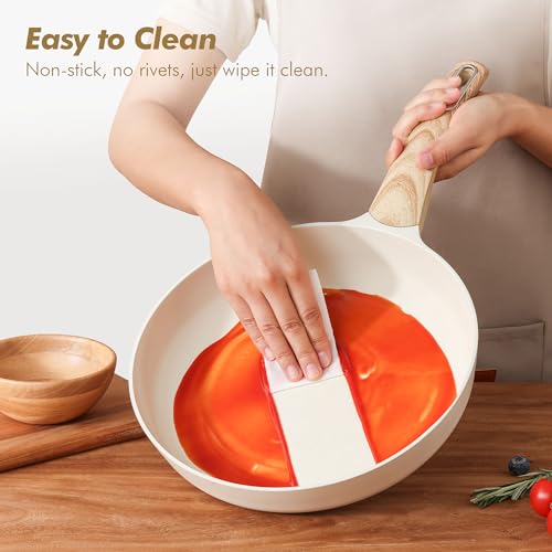 Image of SENSARTE Ceramic Cookware Sets, Pots and Pans Set Non stick, 14 Piece Induction Cookware, Non toxic Healthy Non Stick Kitchen Cooking Set, with Frying Pans Set, PFAS PTFE PFOA PFOS Free