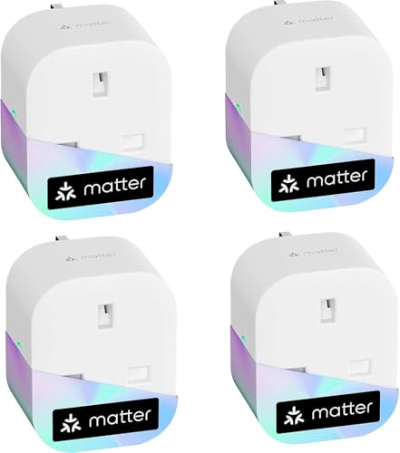 Meross MSS315 Matter Smart Plug Mini with Energy Monitoring 4-Pack