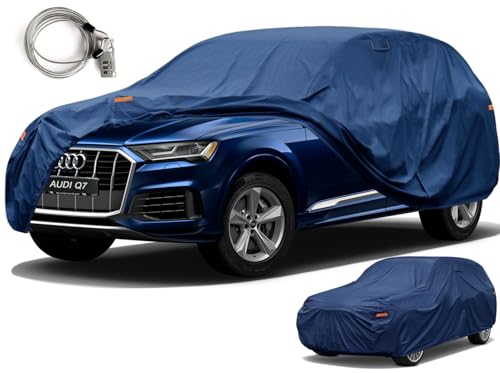 Image of Kaugung Custom Fit Car Cover for Audi Q7 & SQ7, Heavy Duty SUV Cover Waterproof All Weather Outdoor Protection, Breathable Full Exterior Cover with Vent, Rain Sun Snow UV Proof