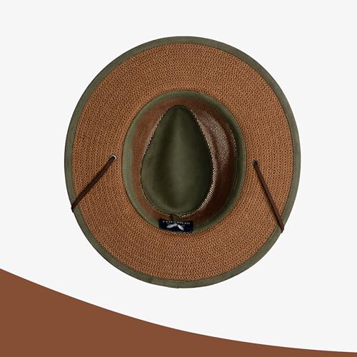 Image of Henschel Hats Original Aussie Breezer - Wide-Brim Sun Hat for Men with Adjustable Chin Cord | Perfect Men's Summer Hat