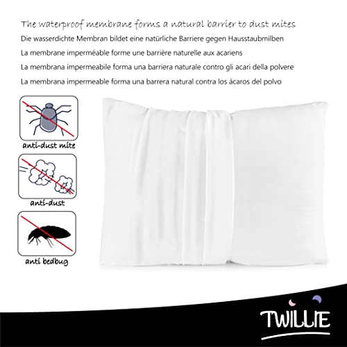 Twillie Set of 2 Waterproof Pillow Protectors 30 x 60 cm, Oeko Tex® Certified, Anti-Dust Mite, Made in Europe - Image 4