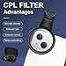 52mm CPL Filter for Phone,Compatible for iPhone 15 14 13 12 11,Motorola,Google Pixel and Other Smart Phones