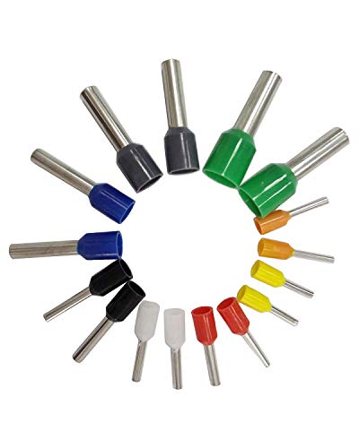 Image of REES52 800 Pieces Assortment Ferrule Wire Copper Crimp Connector, Wire Terminals Kit, Wire Connector Kit, Insulated Cord Pin End Terminal AWG 22-10 Kit