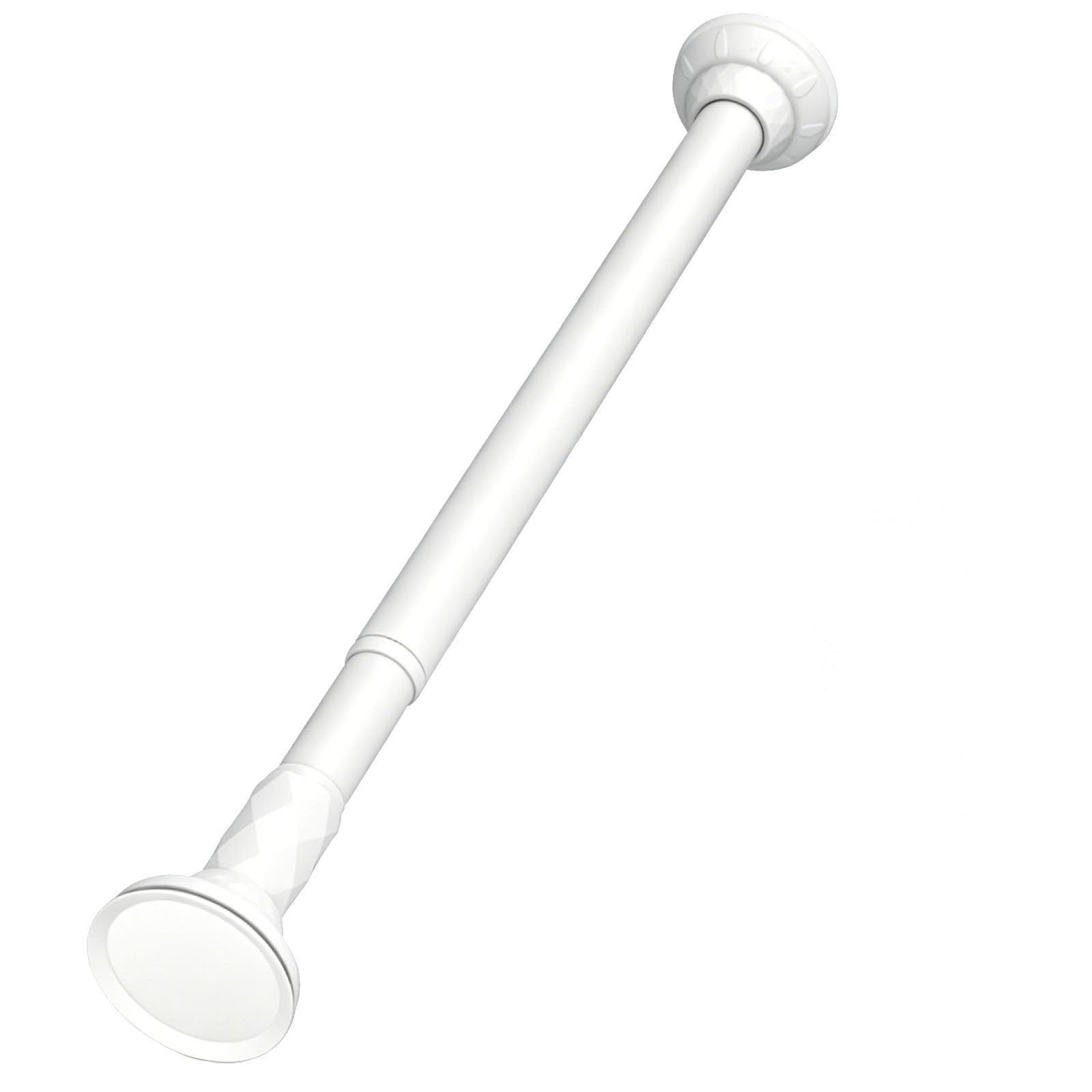 Tension Curtain Rods No Drill, Closet Rods for Hanging Clothes, Anti-Slip Large Silicone Pad, for Shower, Window, Closet, RV(White,370-440cm-146-173in)