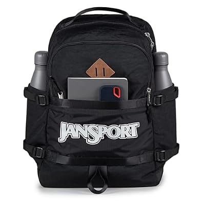 JanSport Small Seattle Pack Compact Backpack with Main Compartment, Dual Water Bottle Pockets, and Padded Sleeve for 15-Inch Laptop, Black