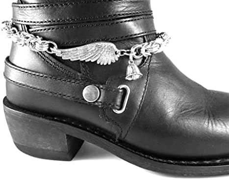 Riding Bell Angel Wing Boot Bracelet Chain Motorcycle Rider Custom Jewelry Accessory Add Byzantine Chainmail