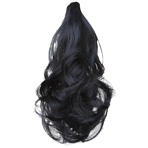 gafdu Extensión de cola de caballo rizada,Extensión de cola de caballo de pelo rizado - Clip en piezas de pelo con garra para cola de caballo | Extensión de cola de caballo, pinza ondulada rizada en