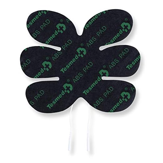 TESMED Abs Pad: Electrodo específico para Abdominales, Compatible con Todas Las Marcas de electroestimuladores con Cables de conexión de 2 mm, Autoadhesivo y pregelesado, Estimulación Muscular eficaz