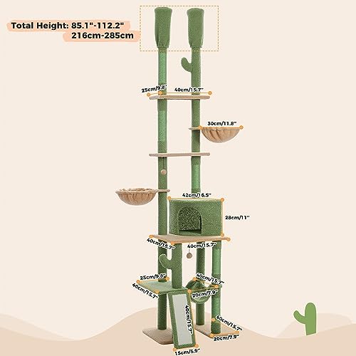 Árbol para gatos PAWZ Road con altura ajustable 85-112 in miniatura 2