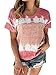 Primavera y Verano Ropa de Mujer Cuello Redondo Suelto Manga Corta Camiseta Estampada Tops Mujer