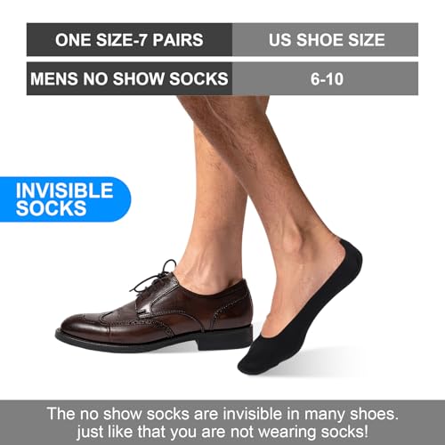 Bremorou 5 Pairs No Show Dress Socks Men Loafer Sock Non Slip Low Cut Liner Socks Casual Thin Invisible Sock for Flat Boat Suitable Mens Festival Gifts Black 9.06 × 3.74 × 0.12 inches Cotton Spandex2